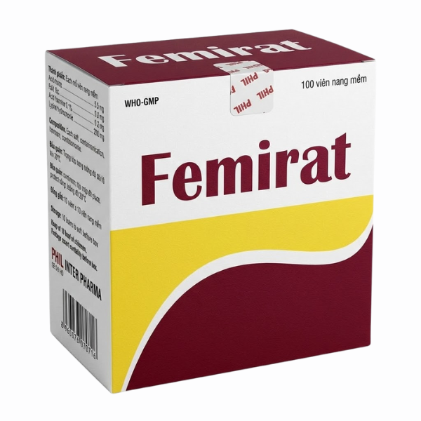 Thuốc Femirat điều trị và dự phòng thiếu sắt, acid folic (Hộp 10 vỉ x 10 viên)